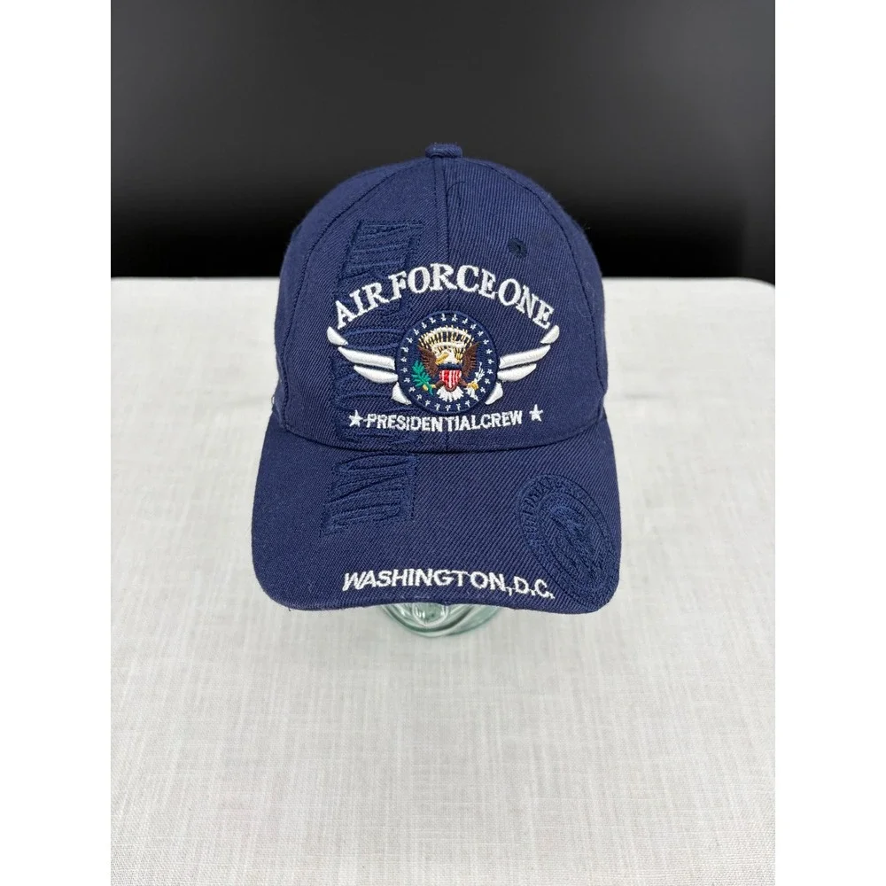 Cedar Sports Air Force One Presidential Crew Hat Navy Blue Adjustable Cap